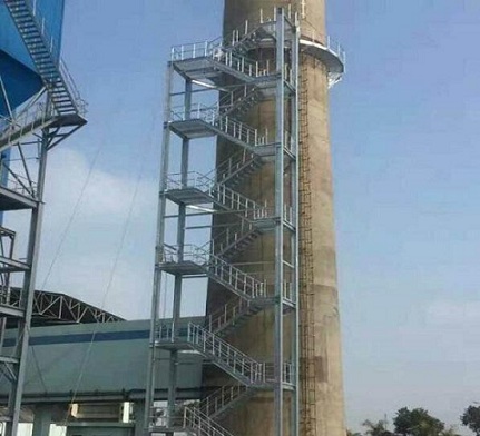 莱芜烟囱钢楼梯安装施工技术工艺