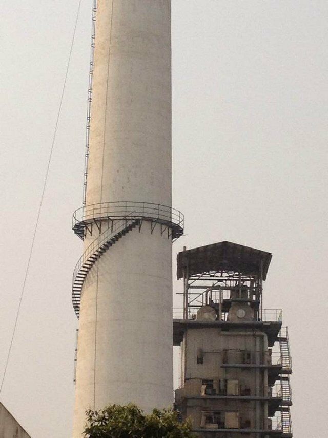 张家口烟囱安装平台勘察现场