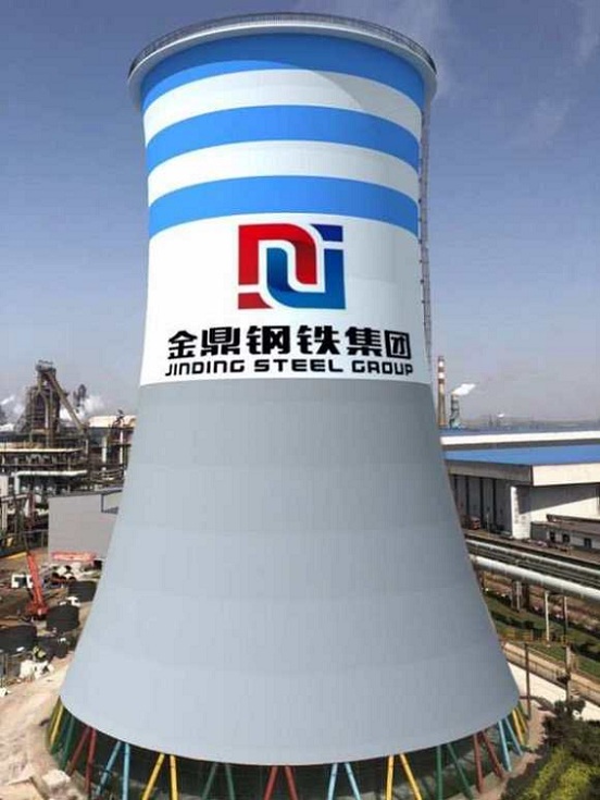 张家口冷却塔外壁彩绘美化是如何施工的